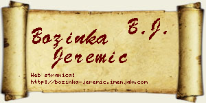 Božinka Jeremić vizit kartica